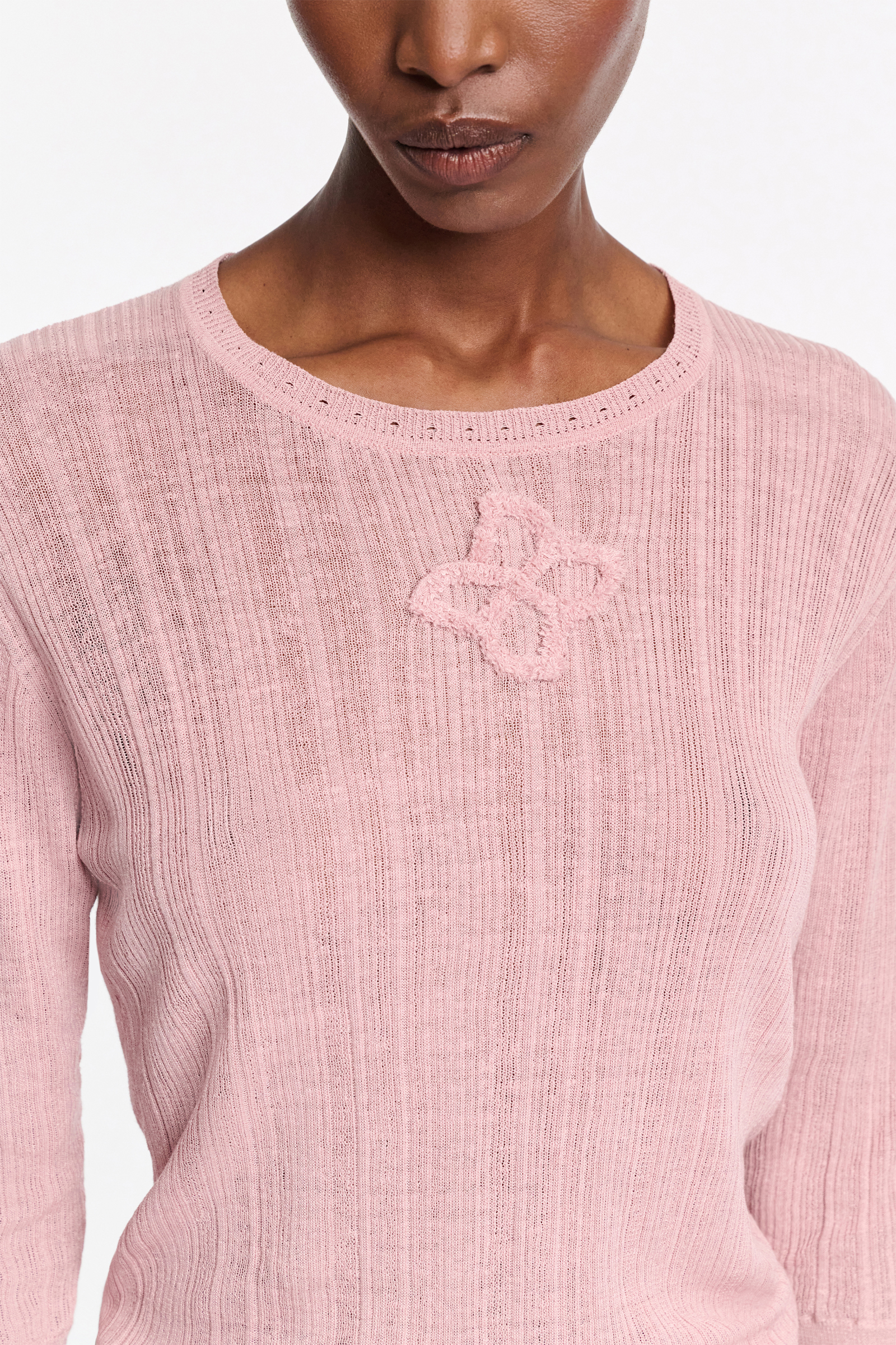 Dorothee Schumacher Rundhalspullover aus Leinenmix milky rose
