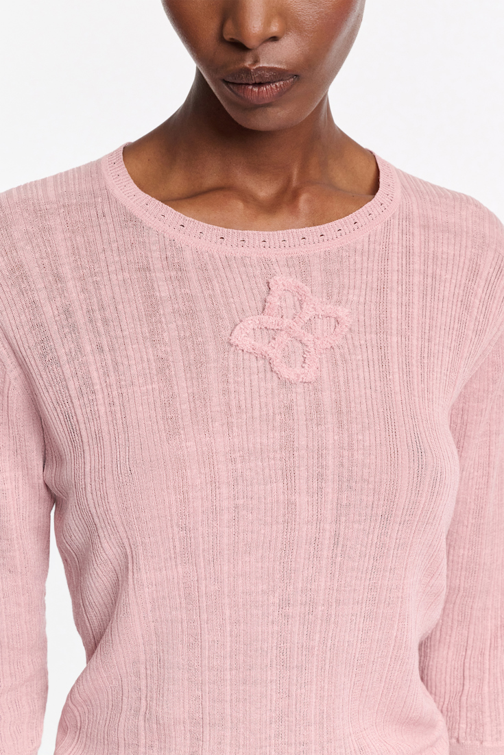Dorothee Schumacher Rundhalspullover aus Leinenmix milky rose