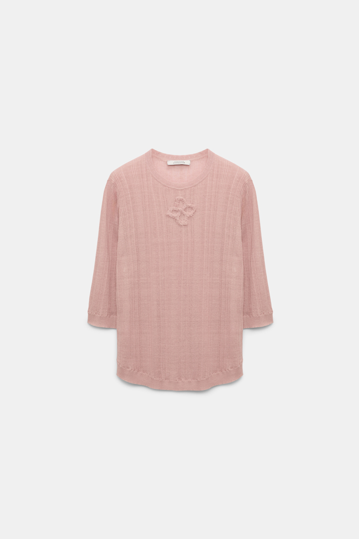 Dorothee Schumacher Rundhalspullover aus Leinenmix milky rose