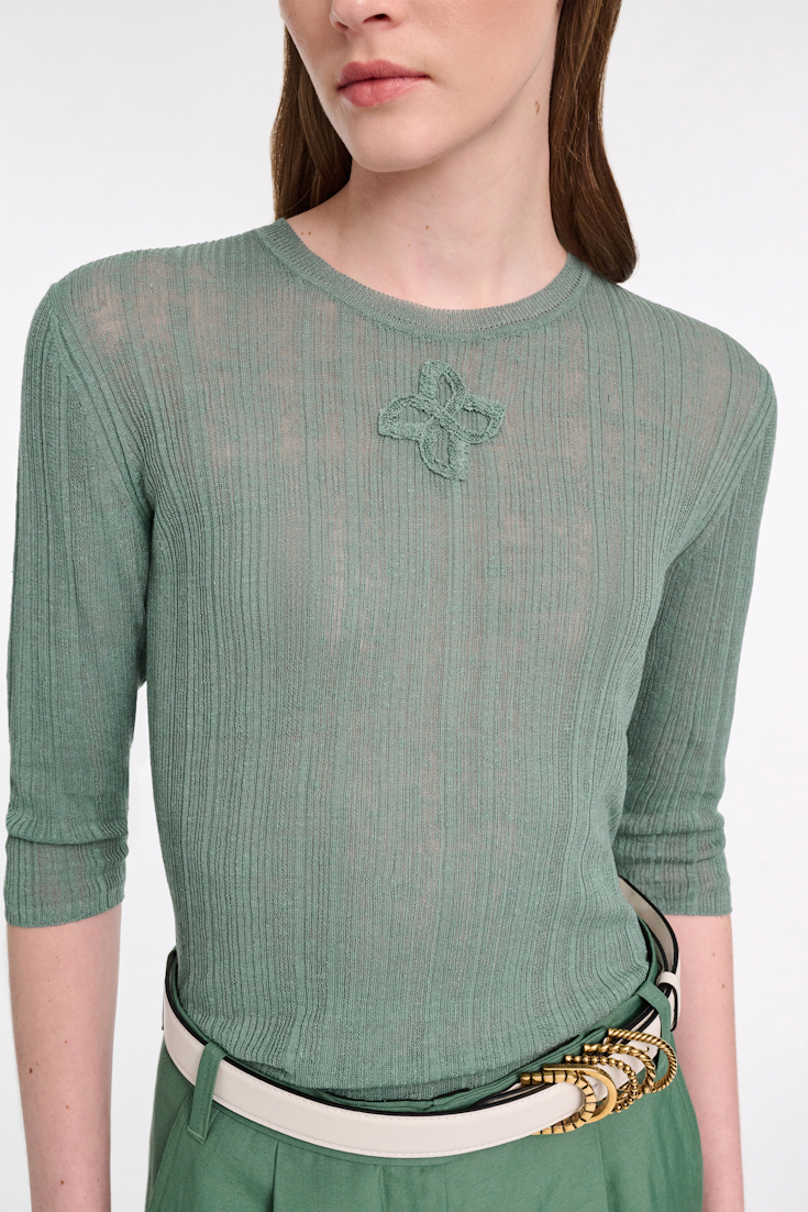 Dorothee Schumacher Rundhalspullover aus Leinenmix jade