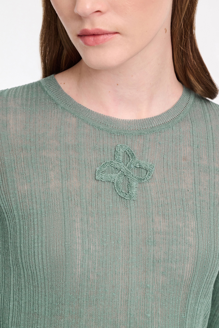 Dorothee Schumacher Rundhalspullover aus Leinenmix jade