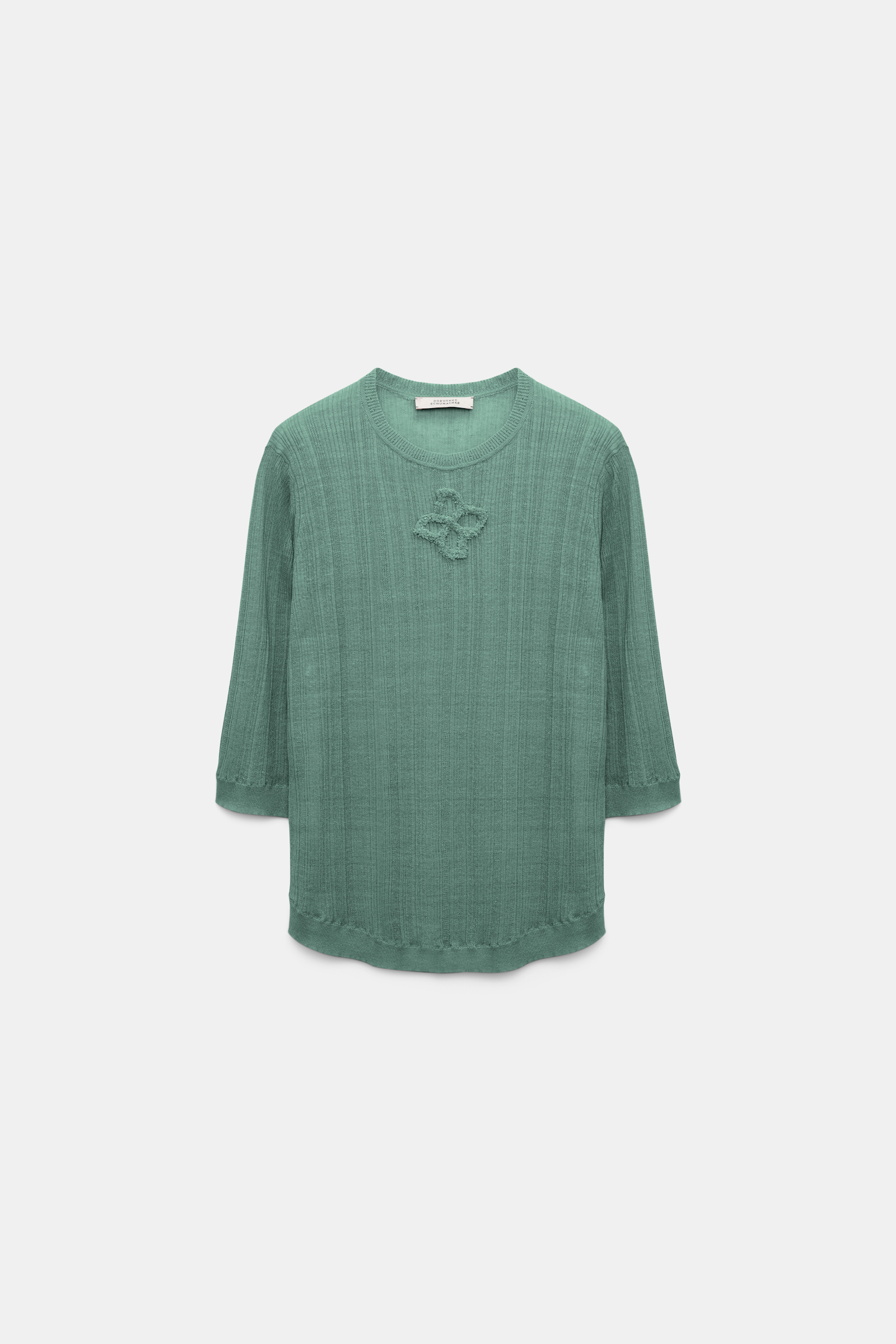 Dorothee Schumacher Rundhalspullover aus Leinenmix jade