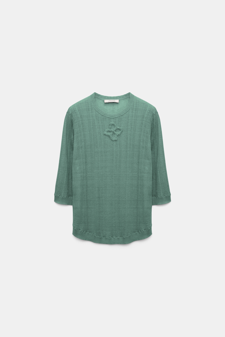 Dorothee Schumacher Rundhalspullover aus Leinenmix jade