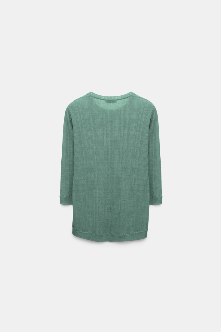 Dorothee Schumacher Rundhalspullover aus Leinenmix jade