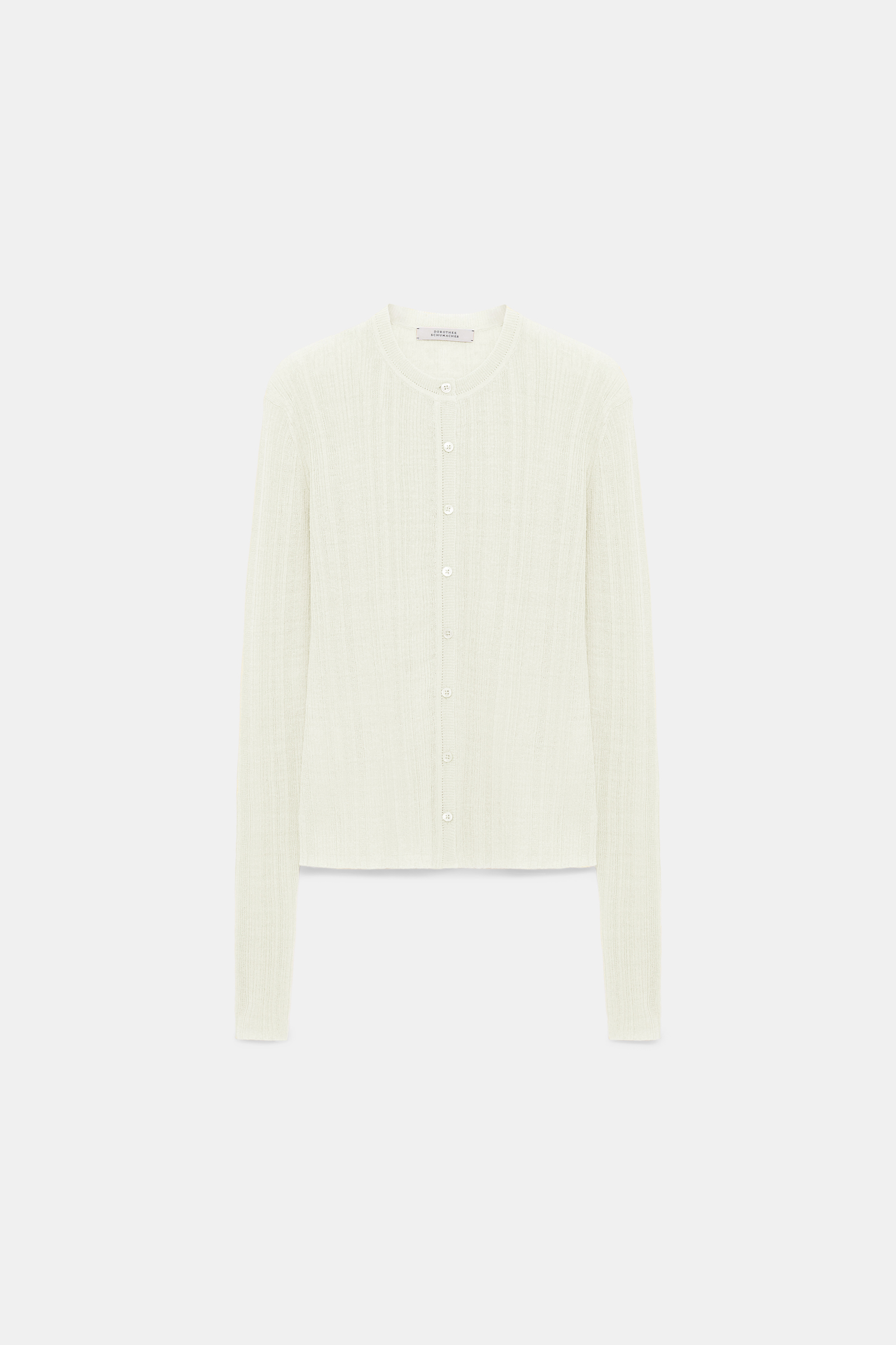 Dorothee Schumacher Linen blend ribbed cardigan camellia white