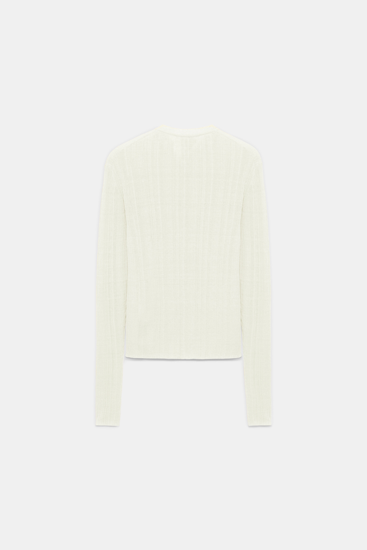 Dorothee Schumacher Linen blend ribbed cardigan camellia white