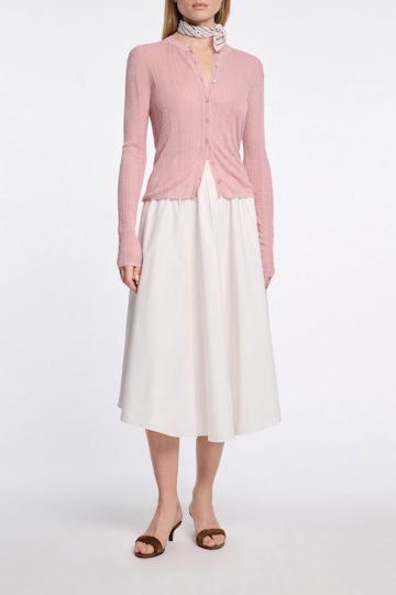 Dorothee Schumacher Linen blend ribbed cardigan milky rose