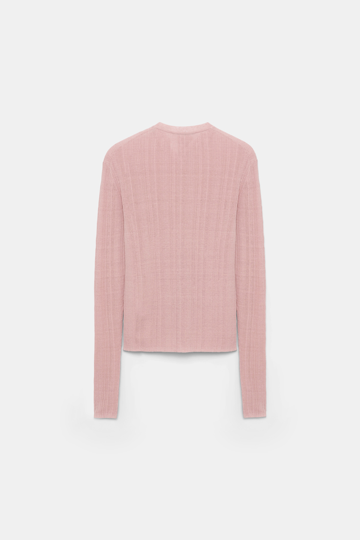 Dorothee Schumacher Linen blend ribbed cardigan milky rose