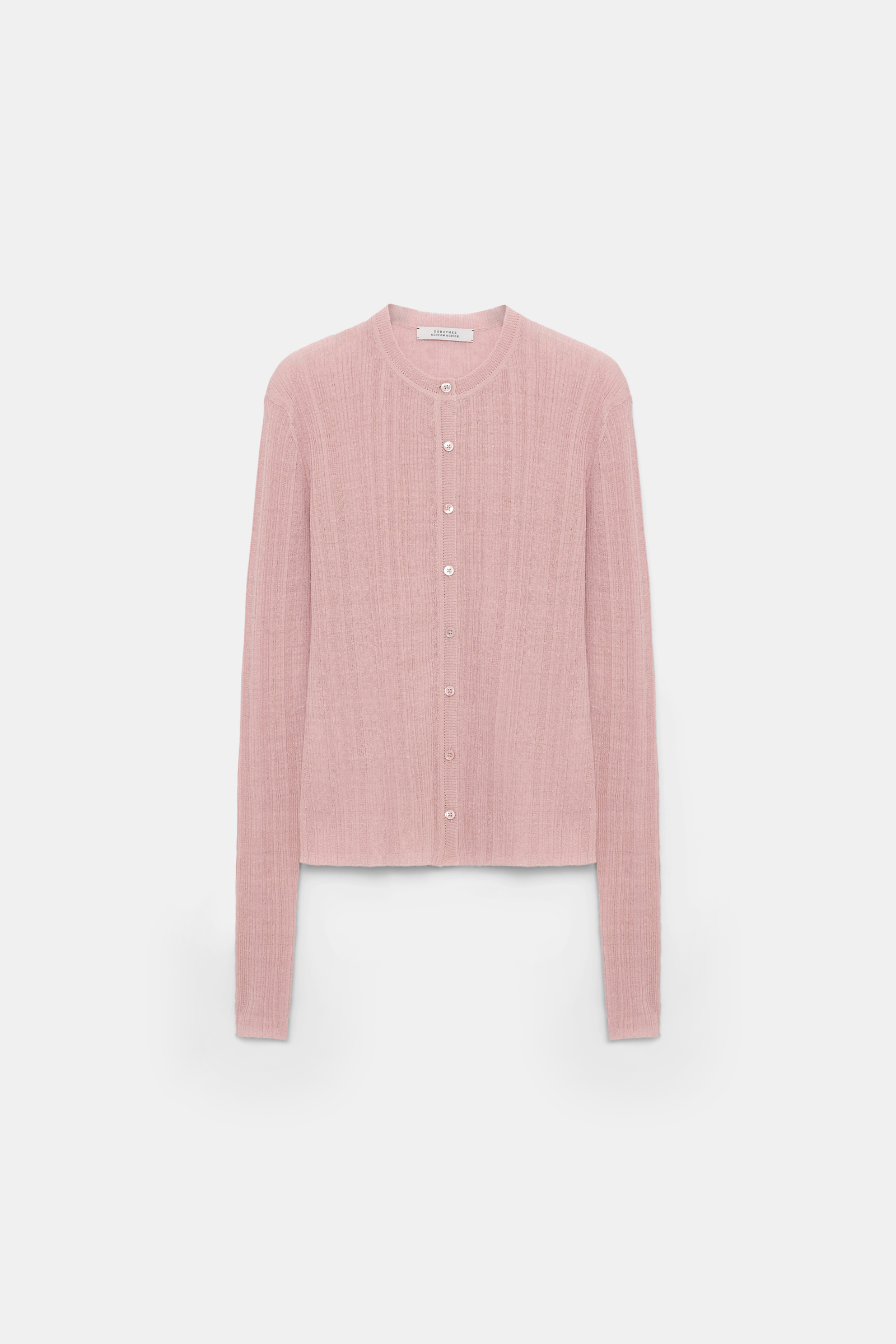 Dorothee Schumacher Linen blend ribbed cardigan milky rose