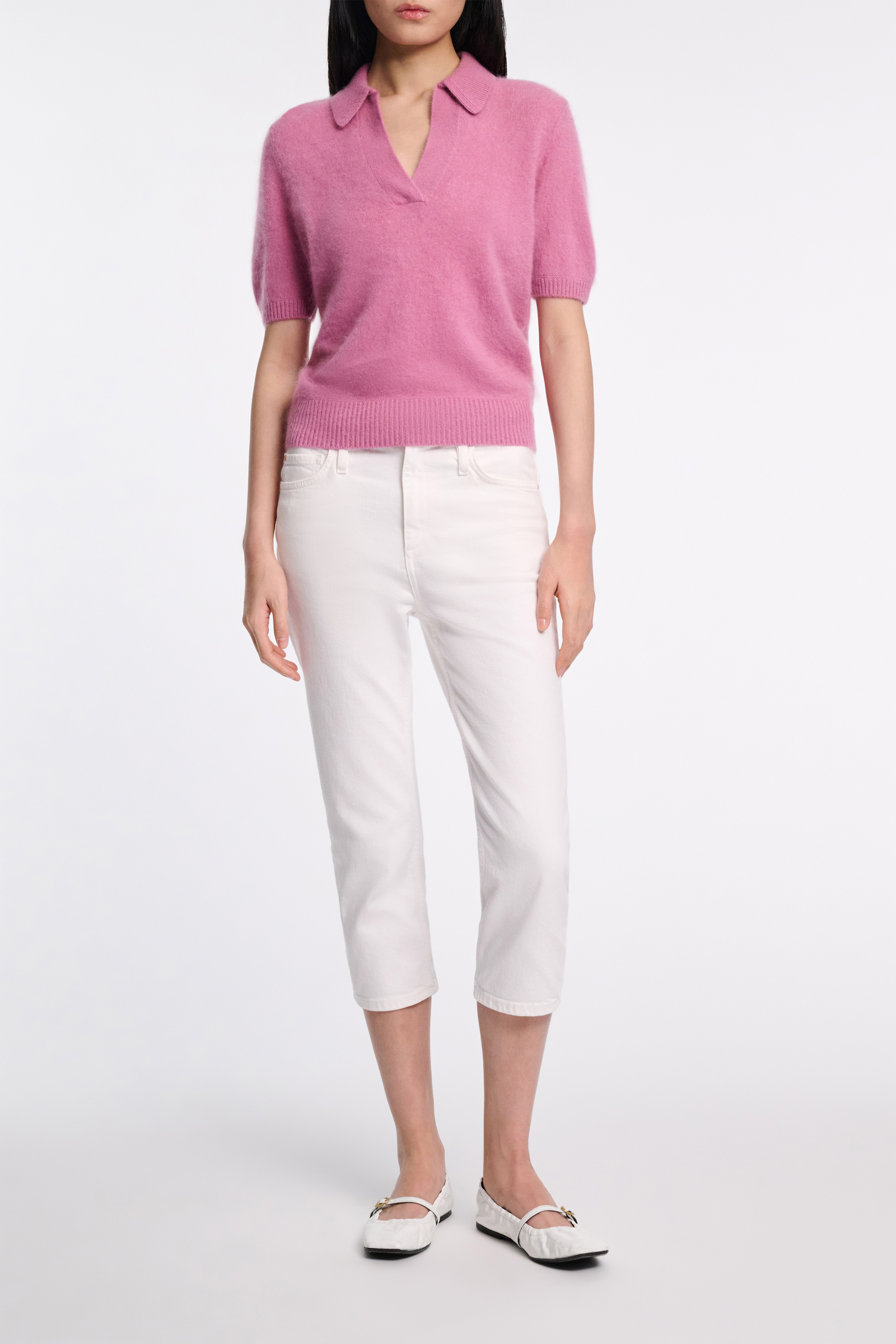 Dorothee Schumacher Pullover aus Merino-Kaschmir Mix mit Polokragen begonia