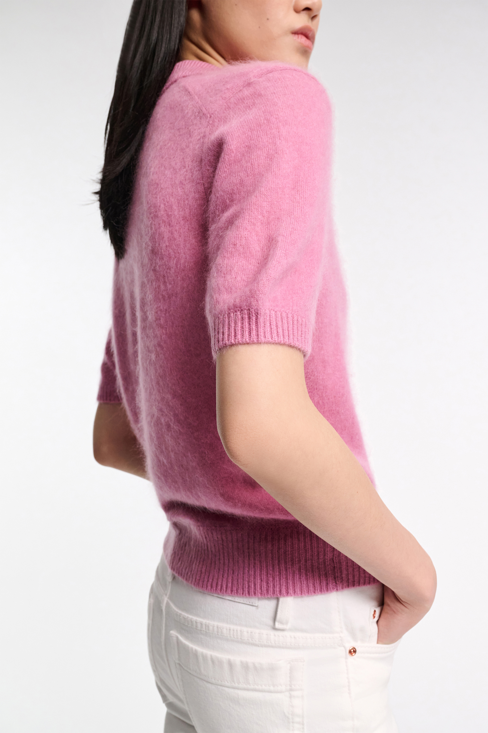 Dorothee Schumacher Pullover aus Merino-Kaschmir Mix mit Polokragen begonia