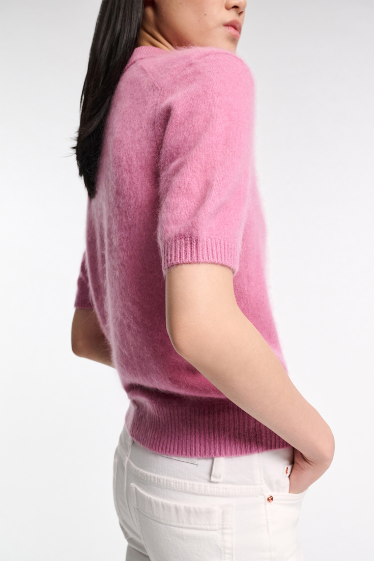 Dorothee Schumacher Pullover aus Merino-Kaschmir Mix mit Polokragen begonia