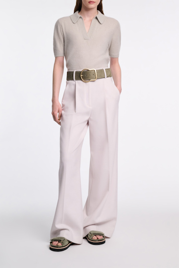 Dorothee Schumacher Fluffy knit top with collar light mint