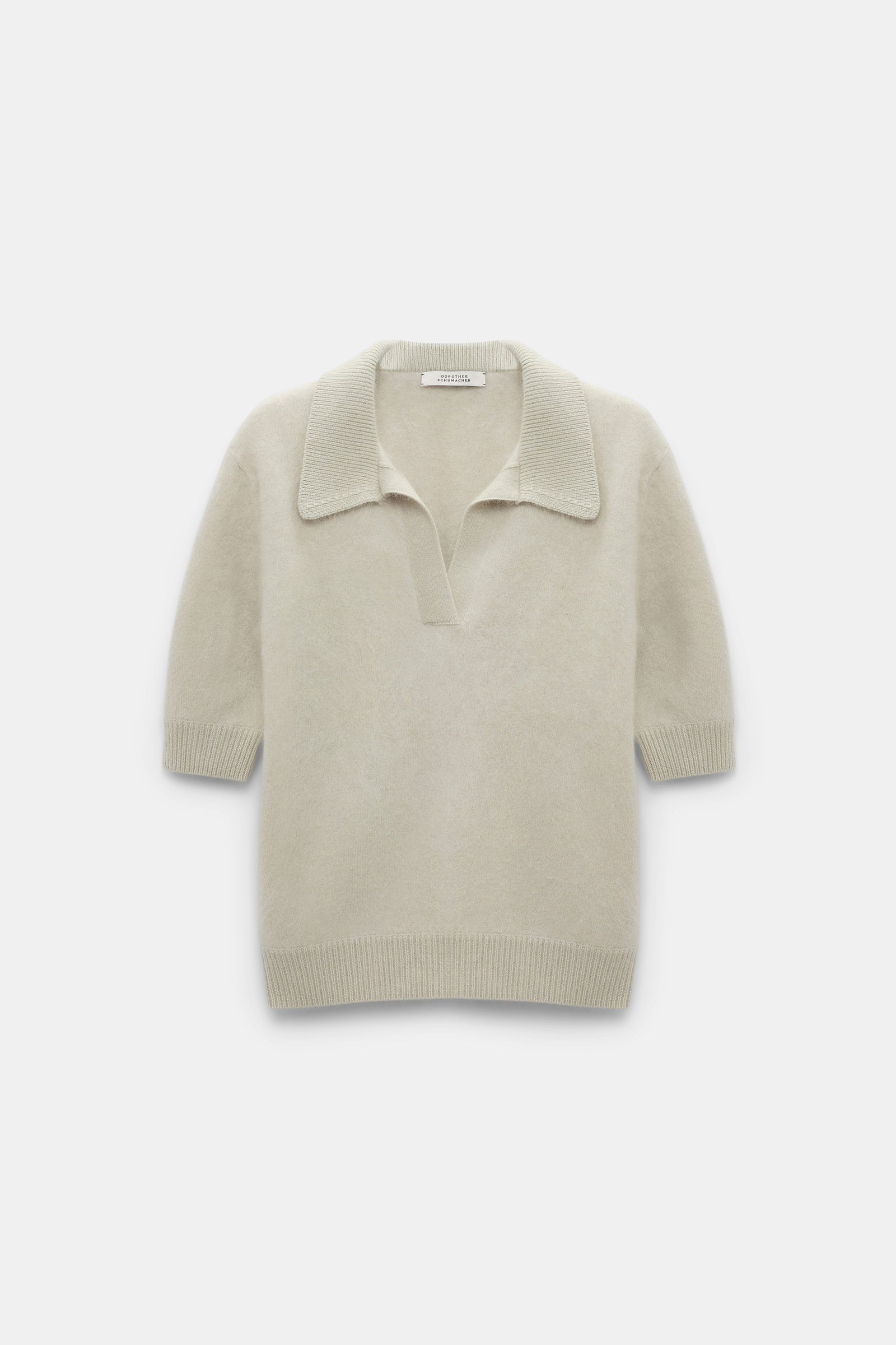 Dorothee Schumacher Pullover aus Merino-Kaschmir Mix mit Polokragen light mint