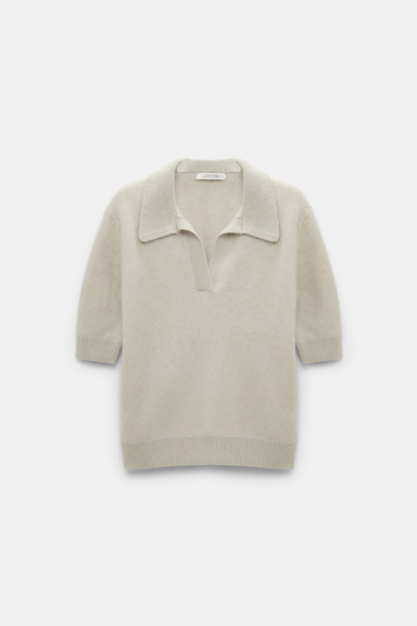 Dorothee Schumacher Fluffy knit top with collar light mint