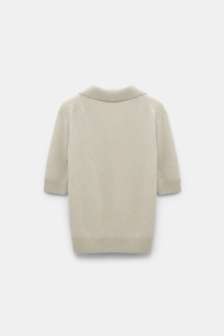 Dorothee Schumacher Pullover aus Merino-Kaschmir Mix mit Polokragen light mint