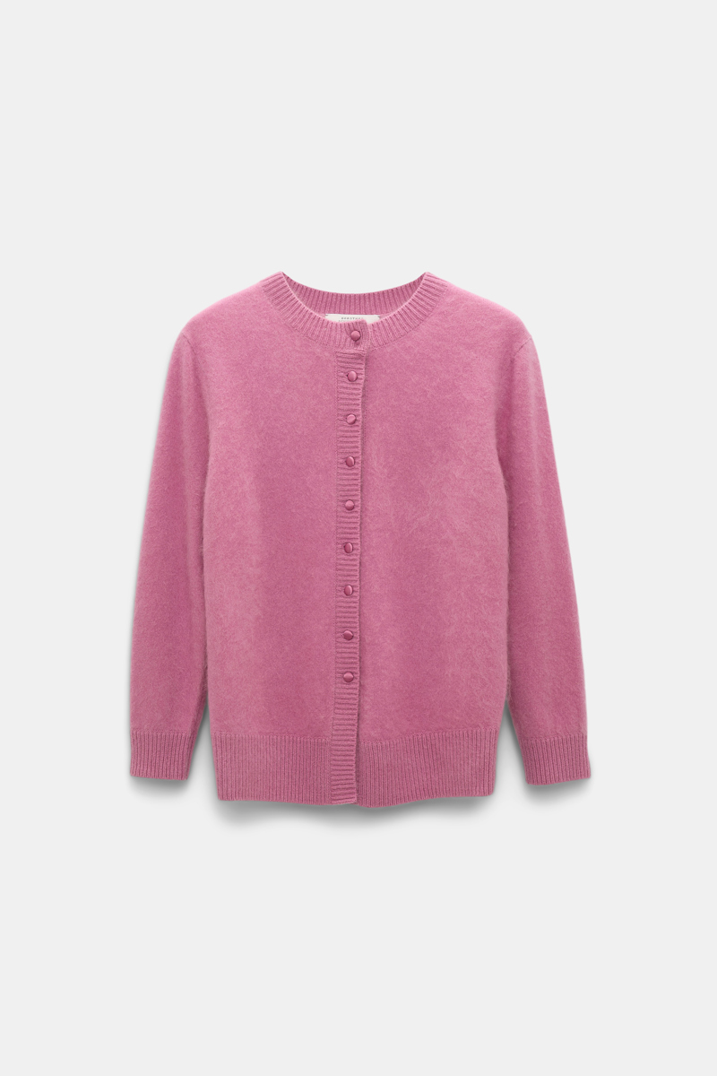 Shop Dorothee Schumacher Fluffy Knit Cardigan In Red
