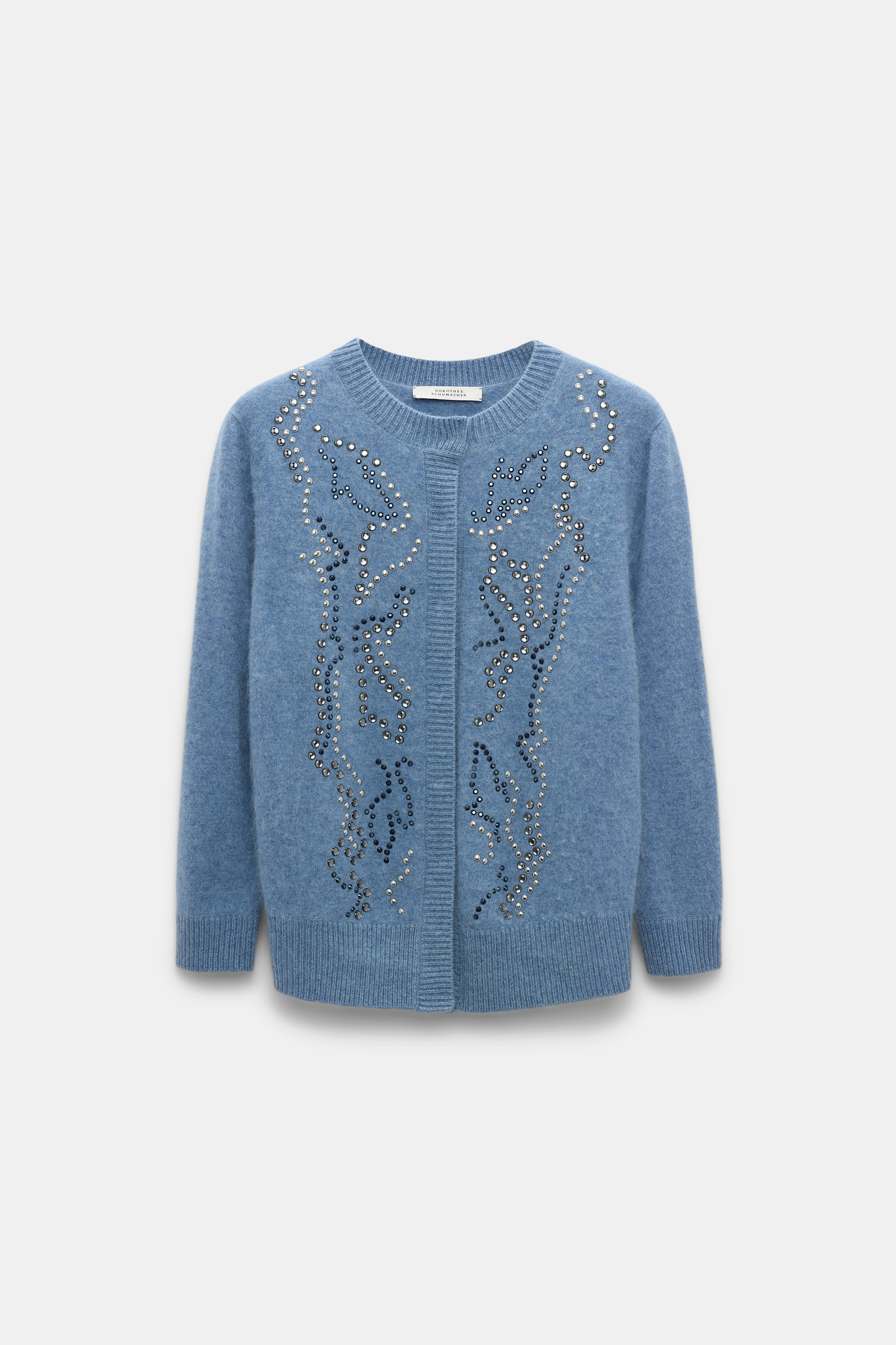 Dorothee Schumacher Fluffy knit embellished cardigan medium denim blue
