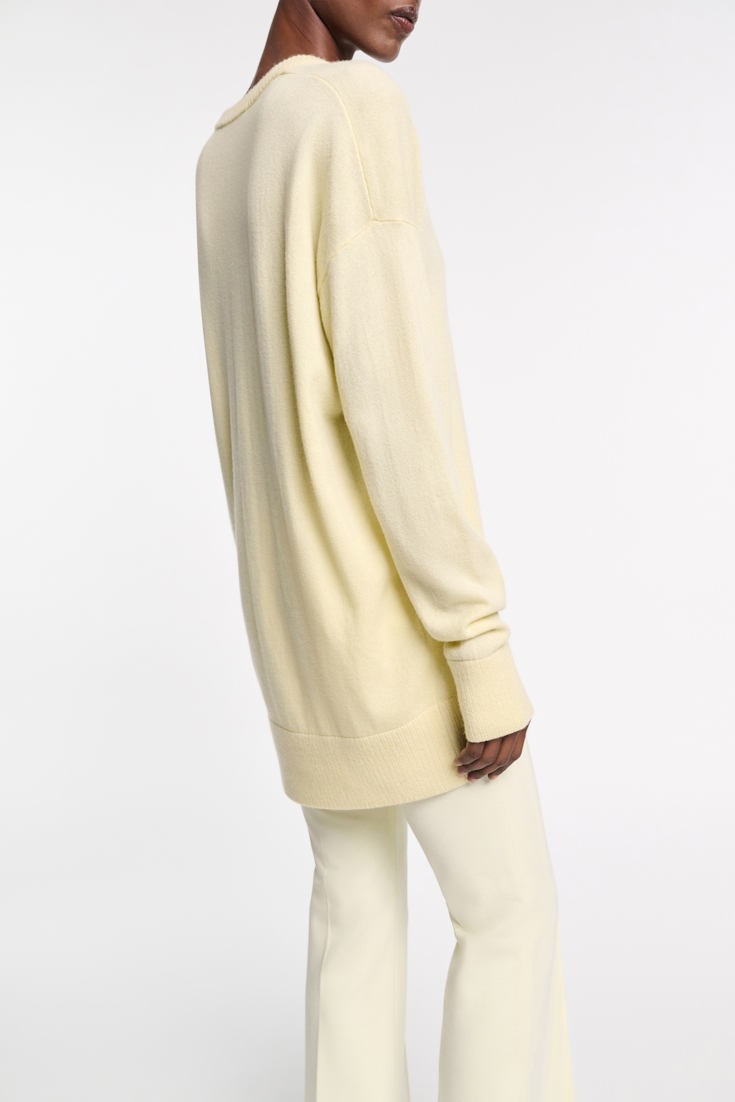 Dorothee Schumacher Rundhalspullover aus Merino-Kaschmir Mix lemon