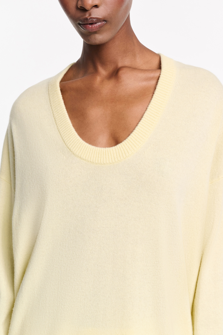 Dorothee Schumacher Rundhalspullover aus Merino-Kaschmir Mix lemon