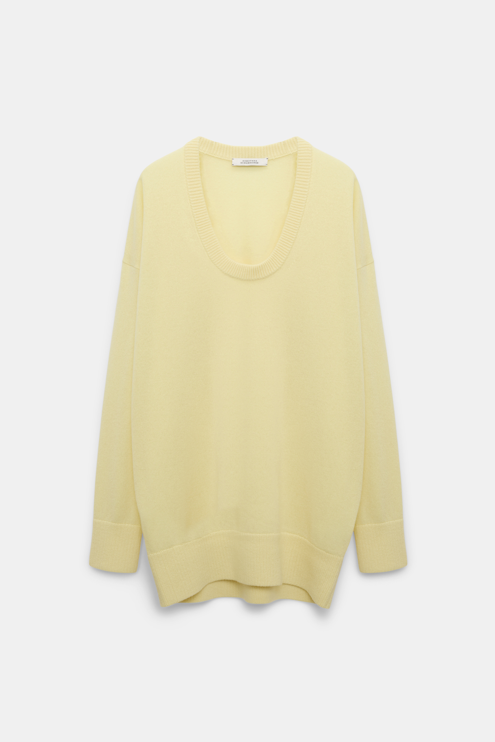 Dorothee Schumacher Rundhalspullover aus Merino-Kaschmir Mix lemon