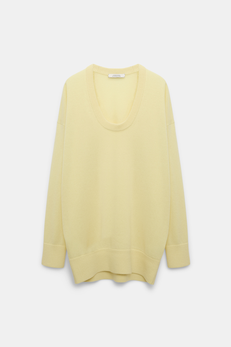 Dorothee Schumacher U-neck Pullover In Yellow