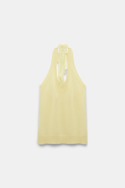 Dorothee Schumacher Halterneck-Top aus Merino und Kaschmir lemon