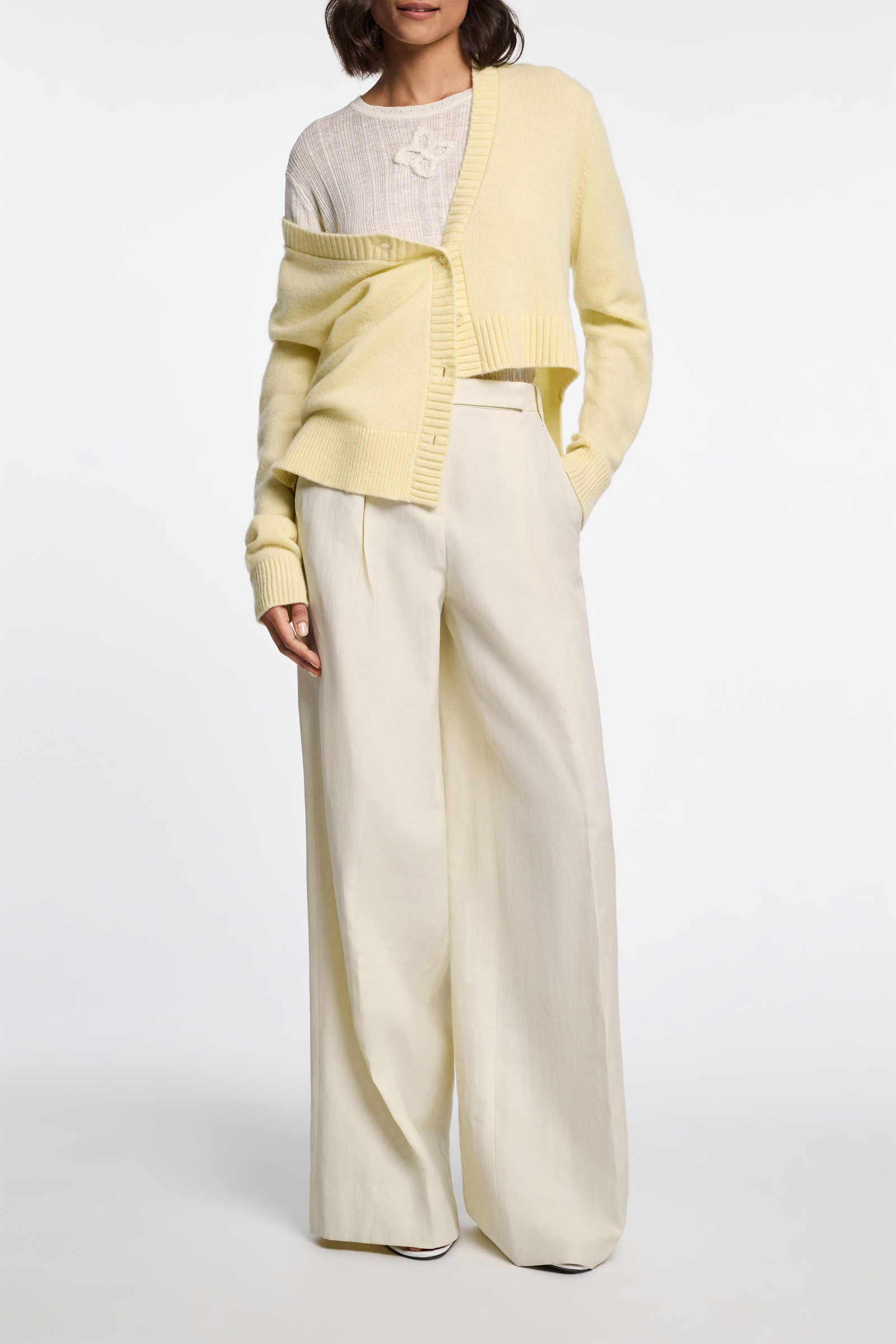 Dorothee Schumacher Asymmetric cardigan lemon