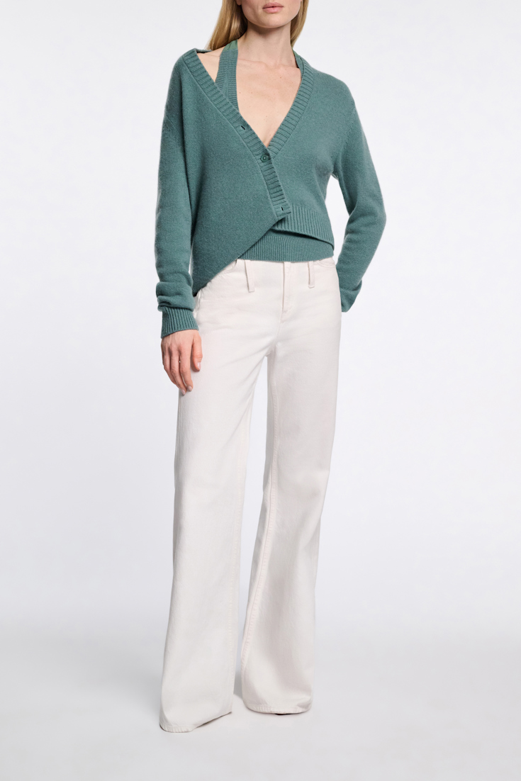 Dorothee Schumacher Asymmetric cardigan eucalyptus