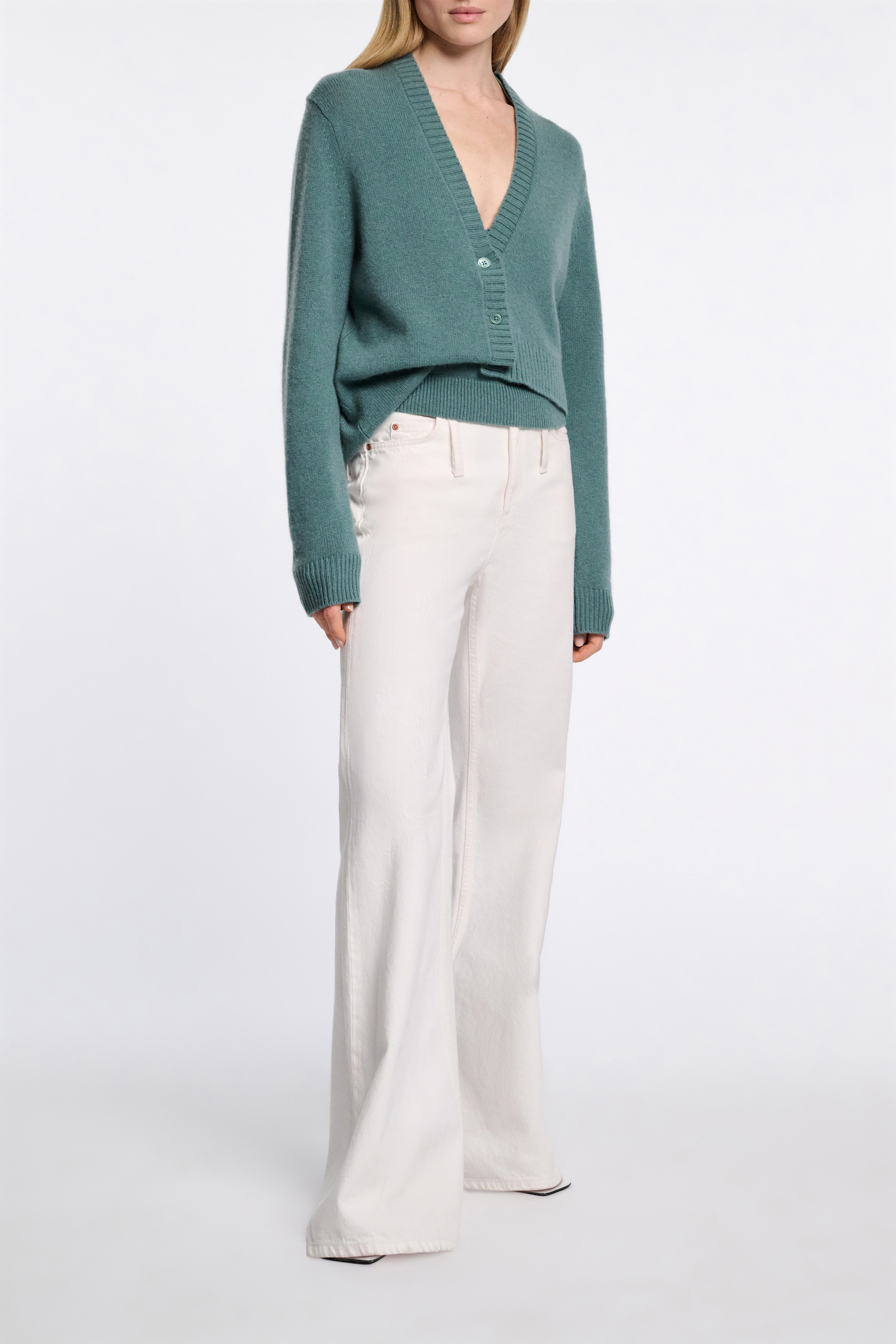 Dorothee Schumacher Asymmetric cardigan eucalyptus