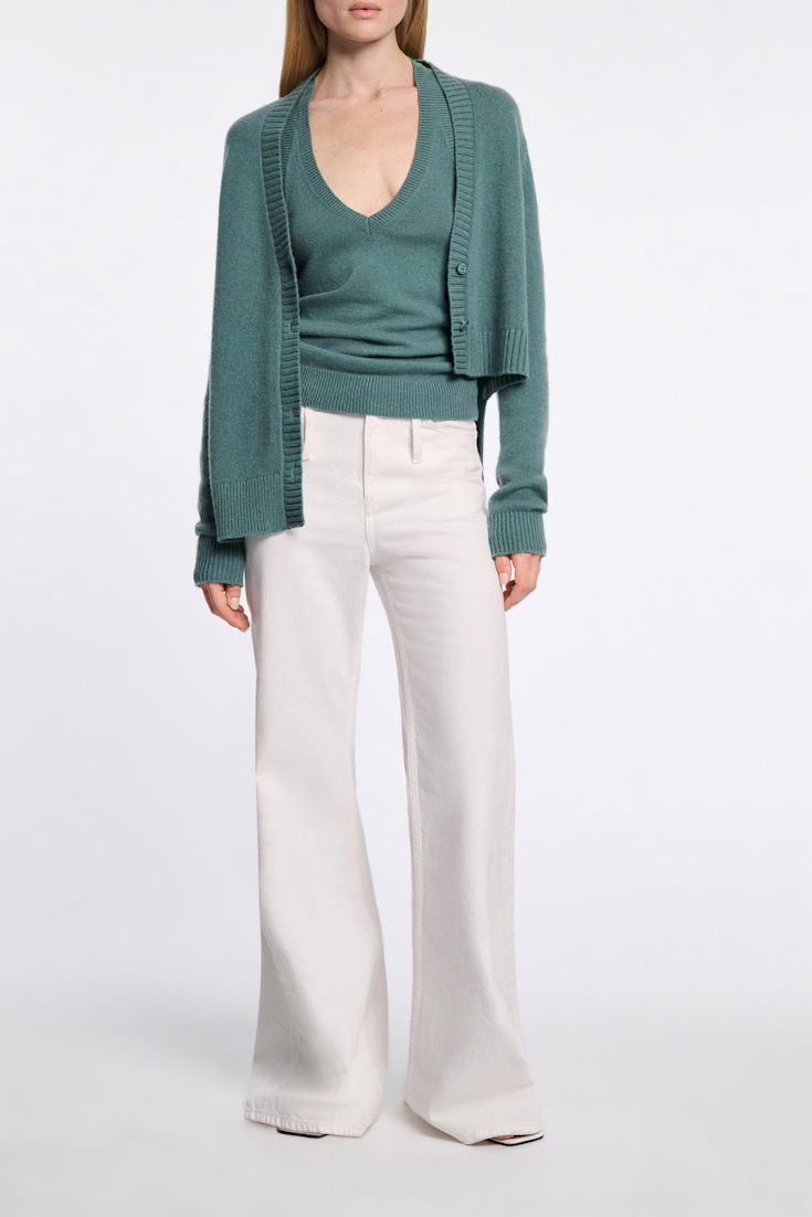 Dorothee Schumacher Asymmetric cardigan eucalyptus