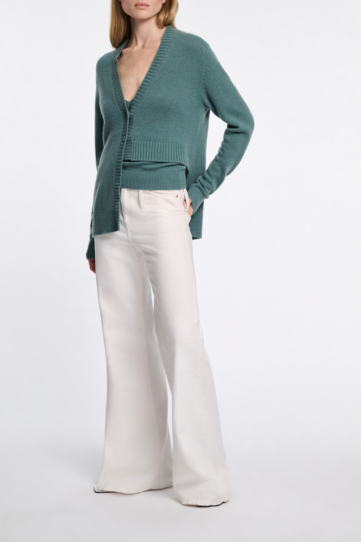 Dorothee Schumacher Asymmetric cardigan eucalyptus