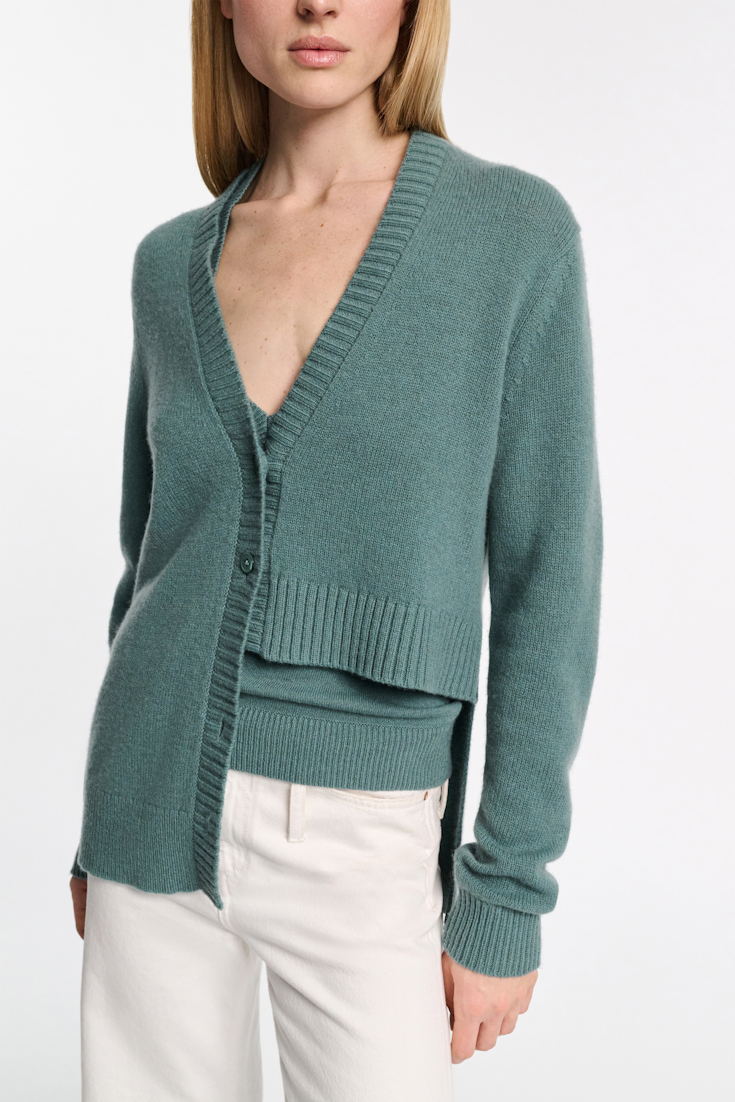Dorothee Schumacher Asymmetric cardigan eucalyptus