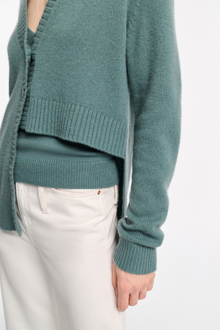 Dorothee Schumacher Asymmetric cardigan eucalyptus