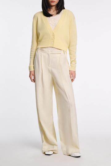 Dorothee Schumacher Deep V-neck cardigan lemon