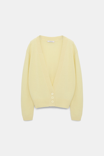 Dorothee Schumacher Deep V-neck cardigan lemon