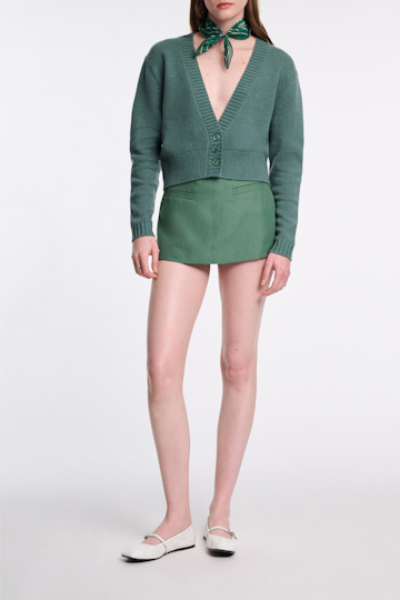 Dorothee Schumacher Deep V-neck cardigan eucalyptus