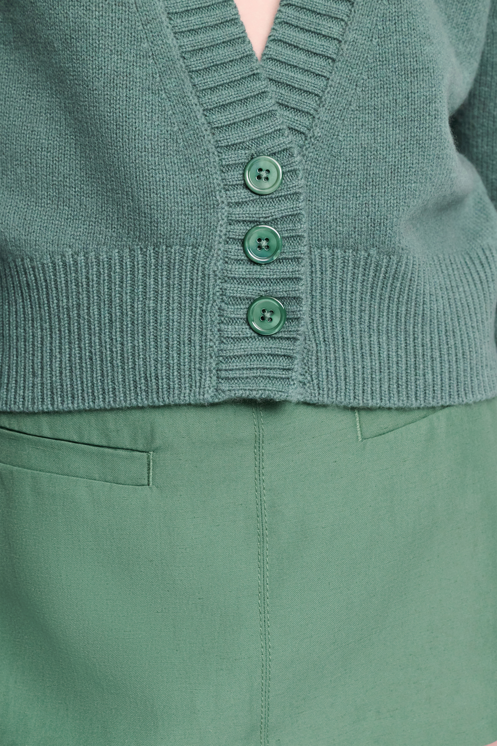 Dorothee Schumacher Deep V-neck cardigan eucalyptus