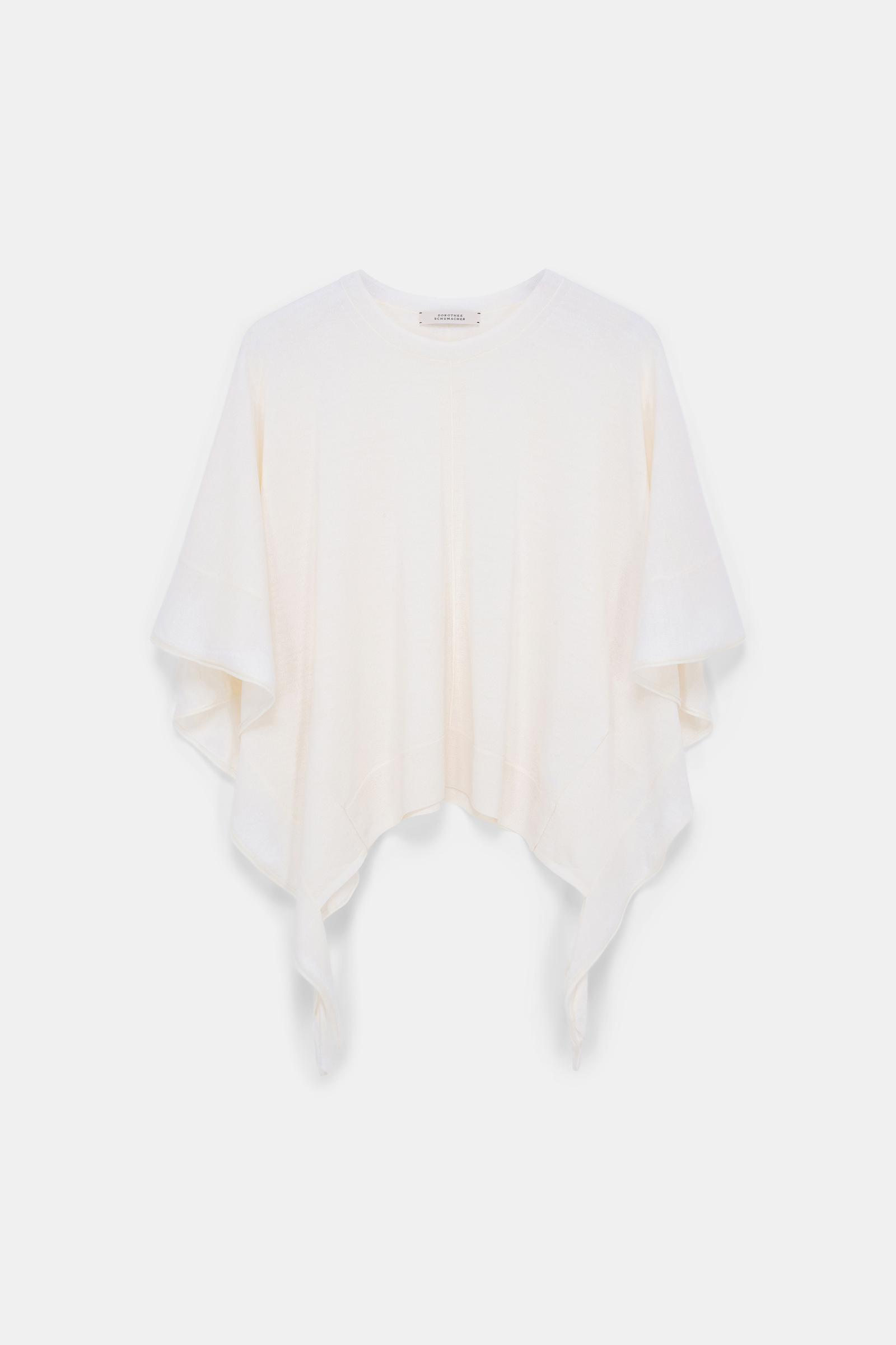 Dorothee Schumacher Rundhalspullover mit seitlichen Volants cozy white