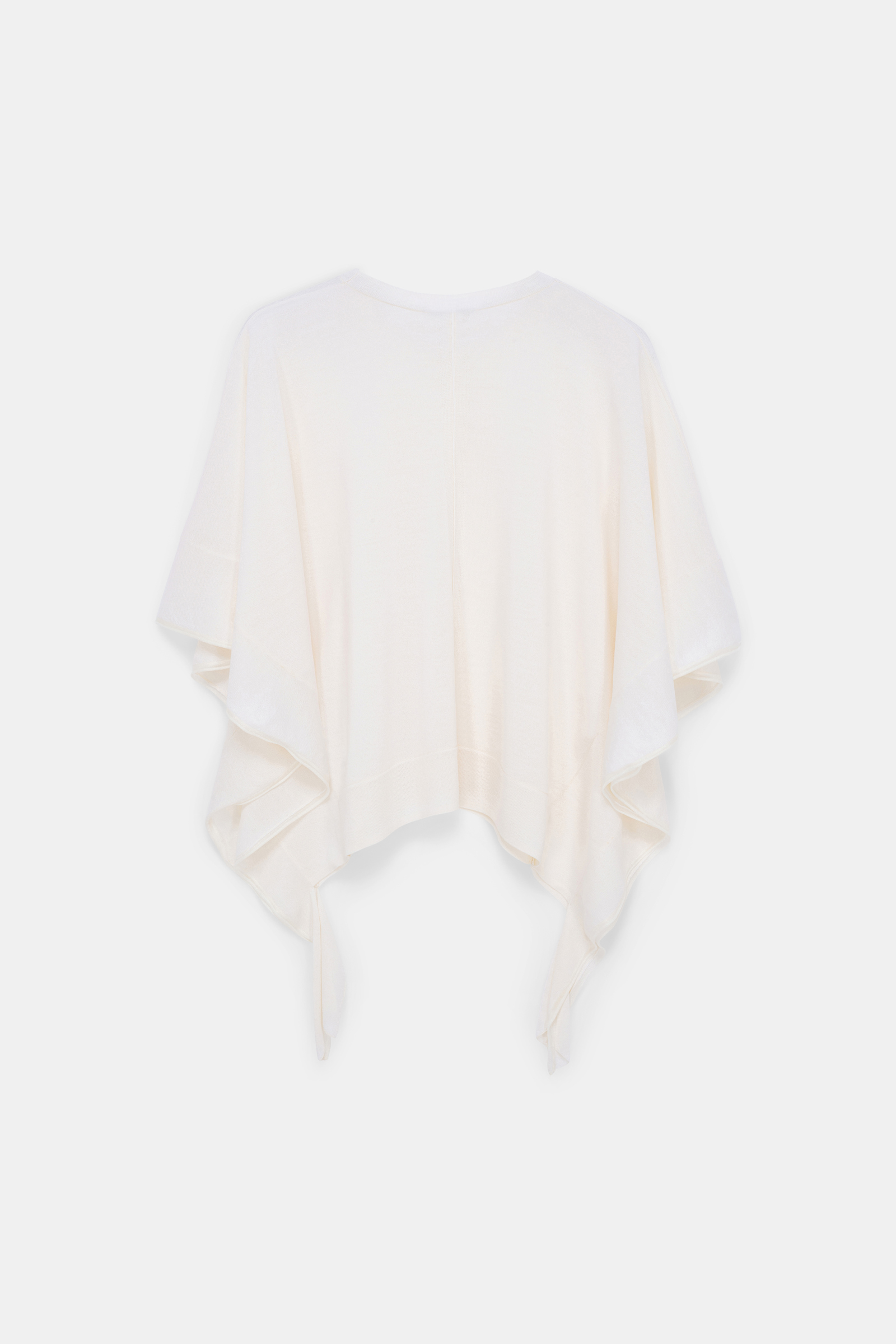 Dorothee Schumacher Rundhalspullover mit seitlichen Volants cozy white