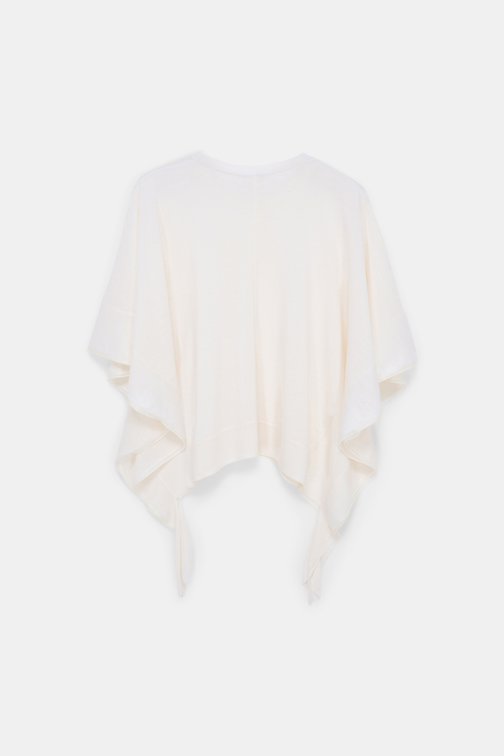 Dorothee Schumacher Rundhalspullover mit seitlichen Volants cozy white