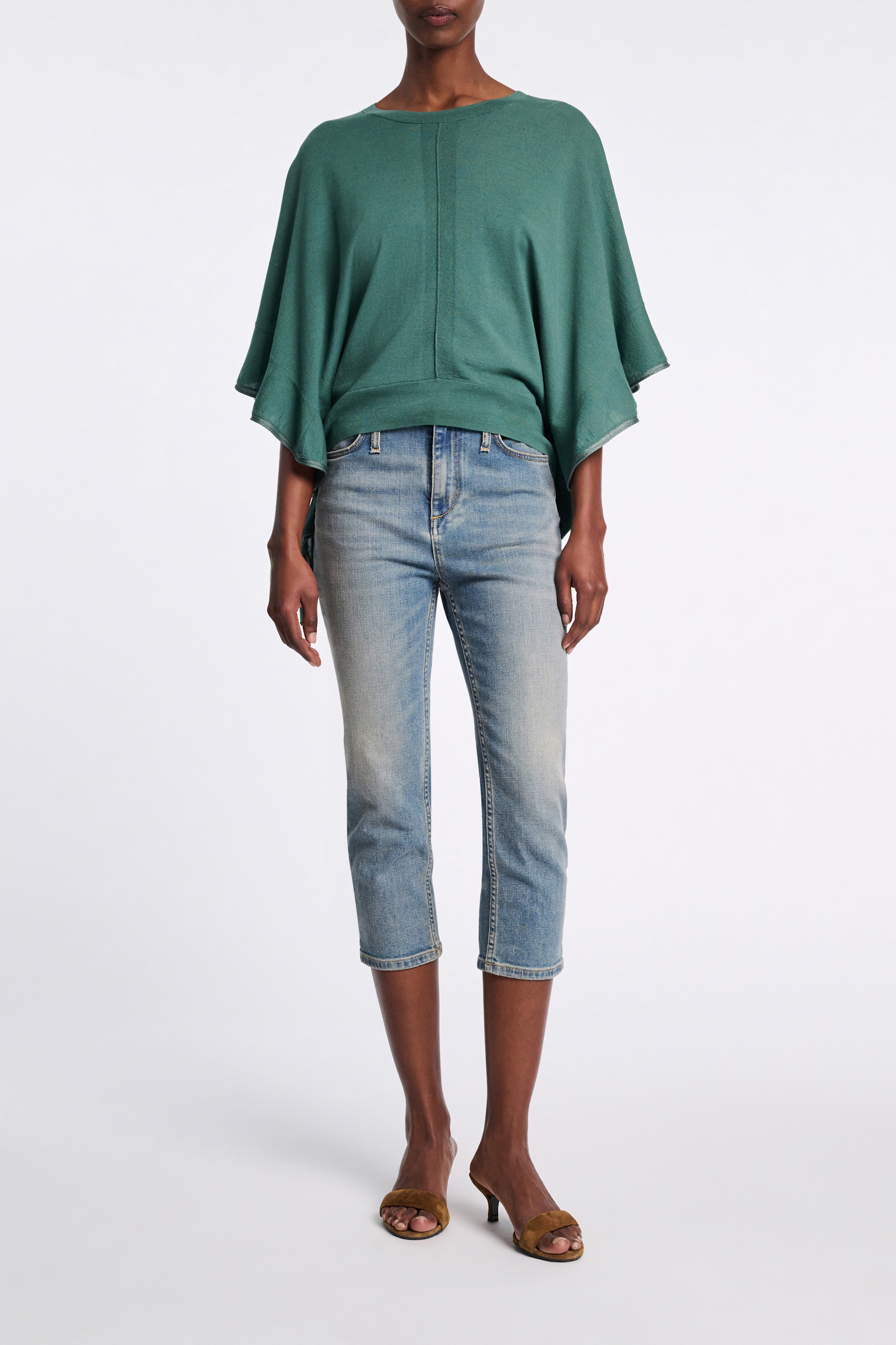 Dorothee Schumacher Rundhalspullover mit seitlichen Volants jade