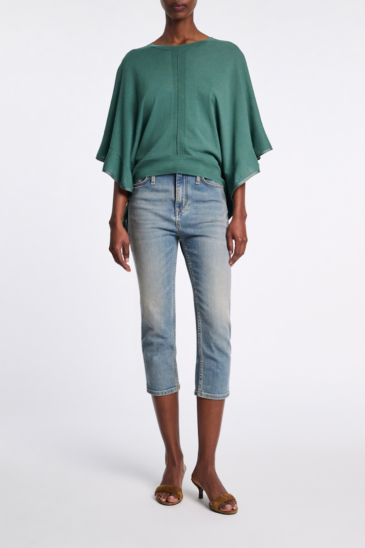 Dorothee Schumacher Rundhalspullover mit seitlichen Volants jade