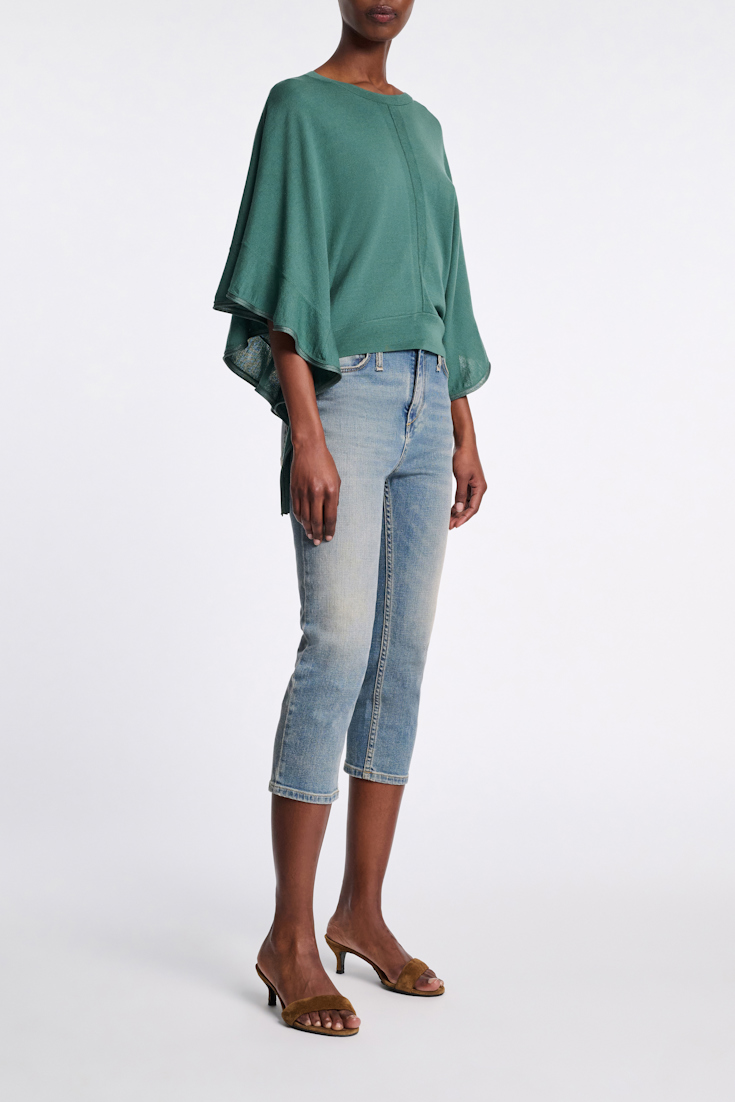 Dorothee Schumacher Rundhalspullover mit seitlichen Volants jade