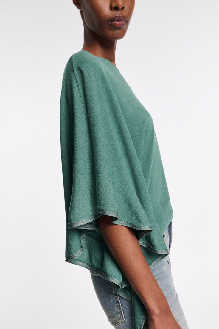 Dorothee Schumacher Rundhalspullover mit seitlichen Volants jade