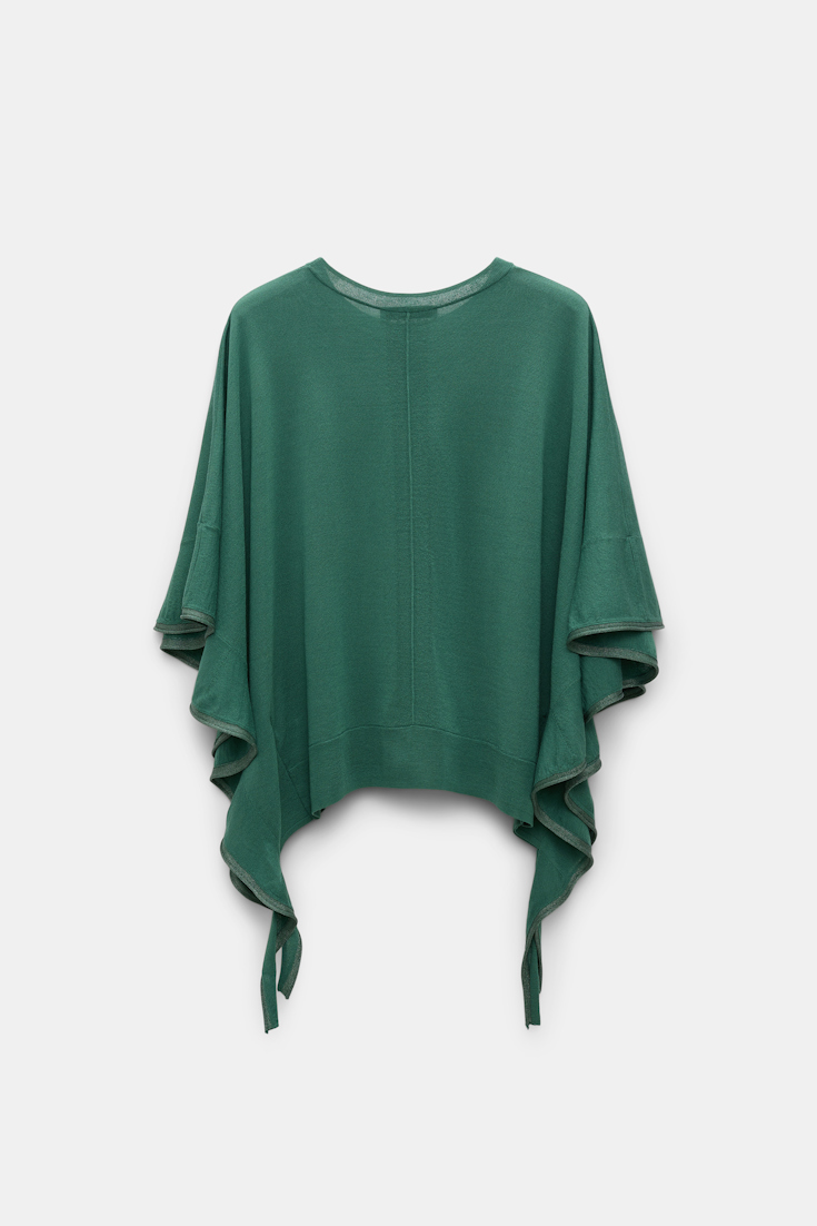 Dorothee Schumacher Rundhalspullover mit seitlichen Volants jade