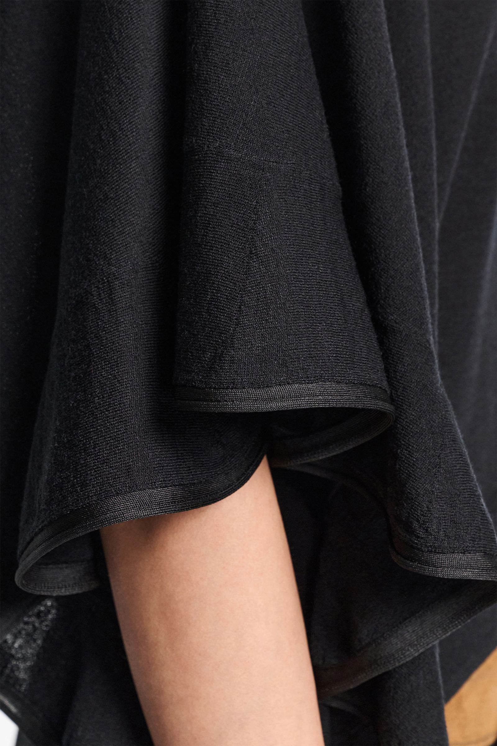 Dorothee Schumacher Knit top with draped flounce sleeves pure black