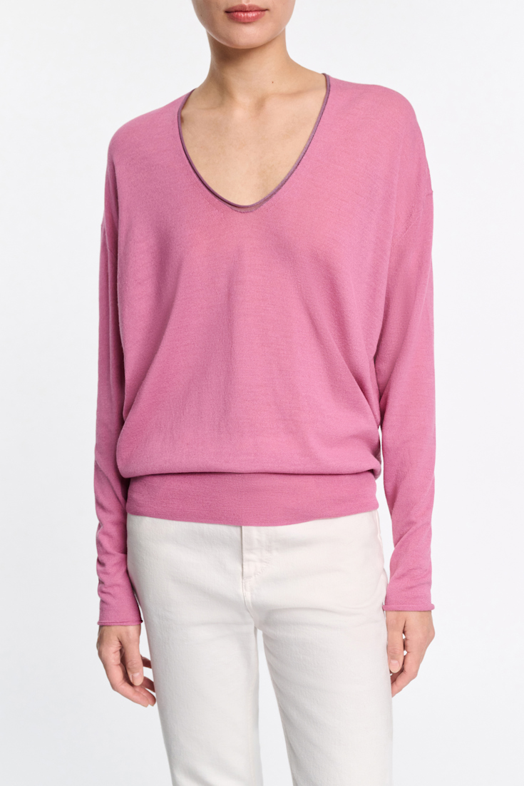 Dorothee Schumacher Deep U-neck pullover light crocus