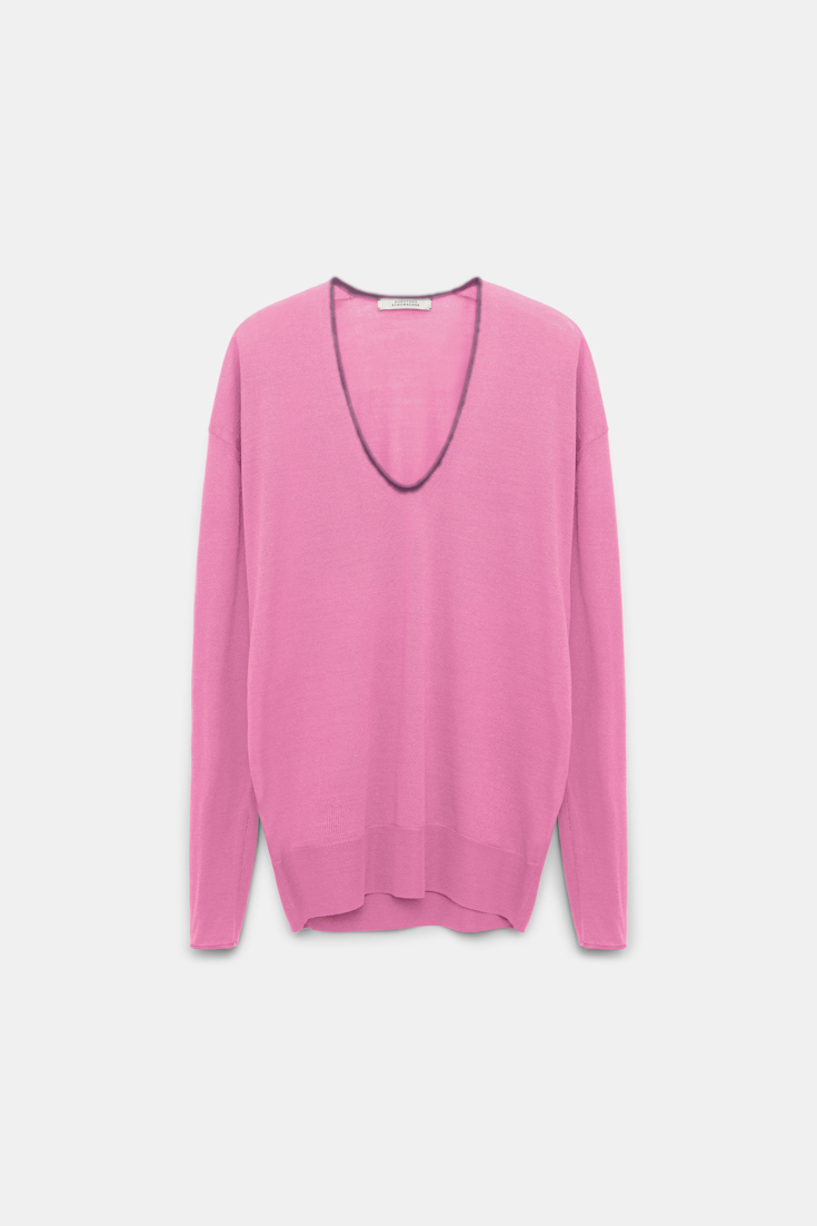 Dorothee Schumacher Deep U-neck pullover light crocus