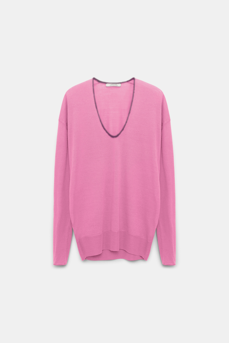 Dorothee Schumacher Deep U-neck Pullover In Red